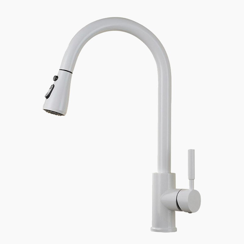 Modern Kitchen Faucet | White Pull-Down Spray Head VexonGear