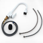 Modern Kitchen Faucet | White Pull-Down Sprayer Square Design VexonGear