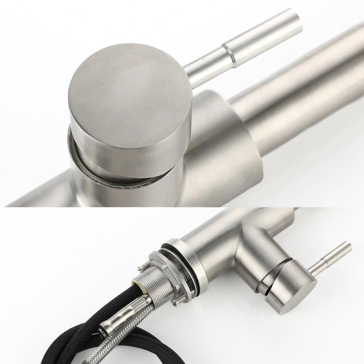 Modern Pull-Out Kitchen Faucet | Brushed Stainless Steel Design VexonGear