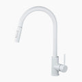 Modern Pull-Out Kitchen Faucet | White Gooseneck Design VexonGear