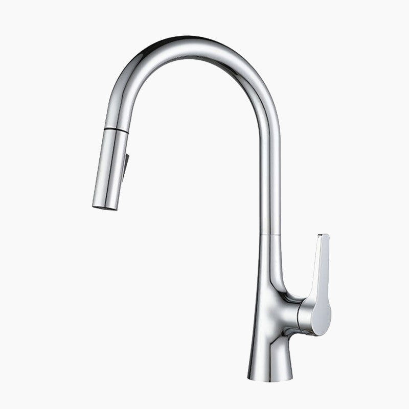 Pull-Down Kitchen Faucet | Chrome Gooseneck Design With Spray Head VexonGear