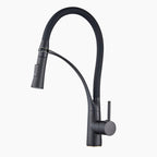 Modern Kitchen Faucet | Matte Black Gooseneck Pull Down Sprayer VexonGear
