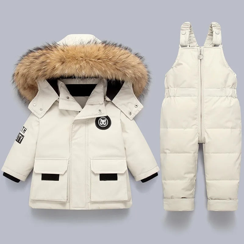 Kids Winter Snow Set | Insulated Jacket with Fur Hood & Overalls VexonGear