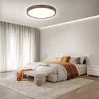 Vexon Ultrathin Walnut Circular Ceiling Light