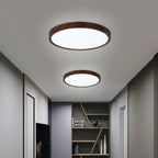 Vexon Ultrathin Walnut Circular Ceiling Light