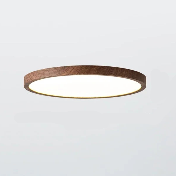 Vexon Ultrathin Walnut Circular Ceiling Light