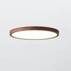 Vexon Ultrathin Walnut Circular Ceiling Light