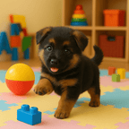 Realistic German Shepherd Puppy Toy – Interactive Walking, Barking & Wagging Electronic Pet VexonGear