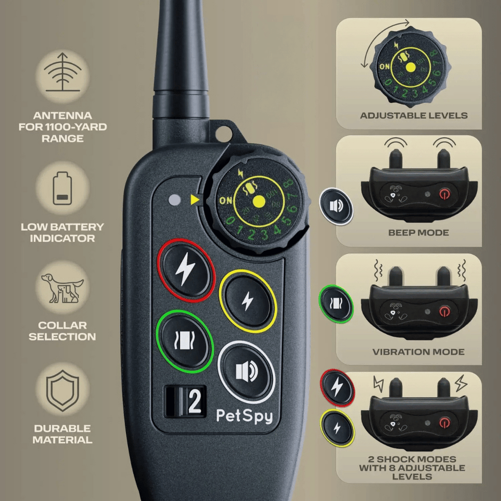 Vexon Long Range 1000m Waterproof Dog Training E-Collar & Remote
