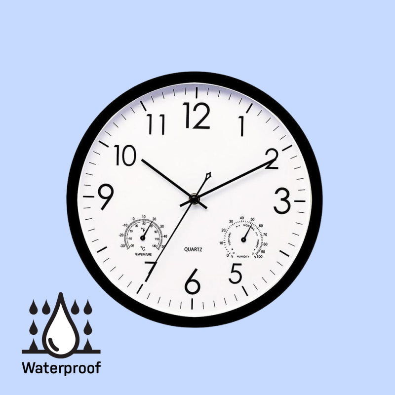 Vexon Weatherproof Outdoor Garden Clock with Temperature Gauge