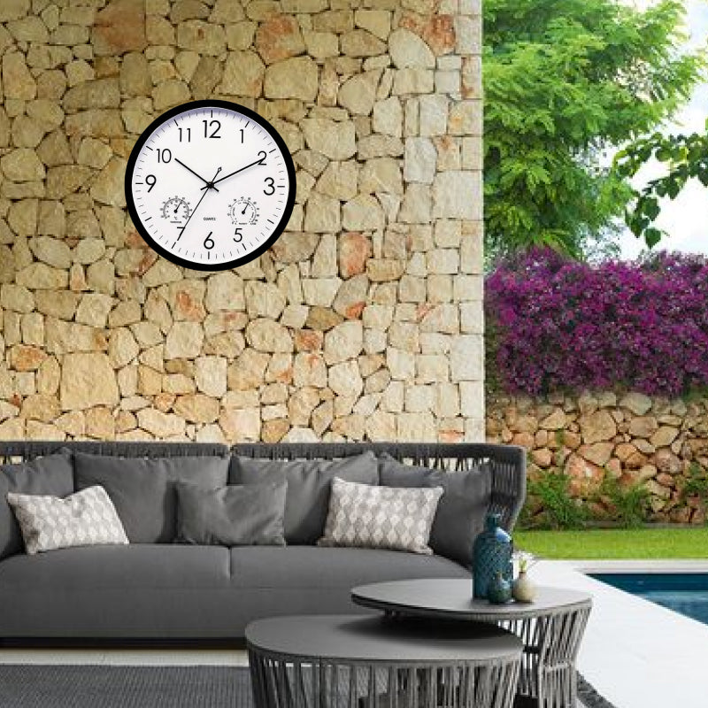Vexon Weatherproof Outdoor Garden Clock with Temperature Gauge